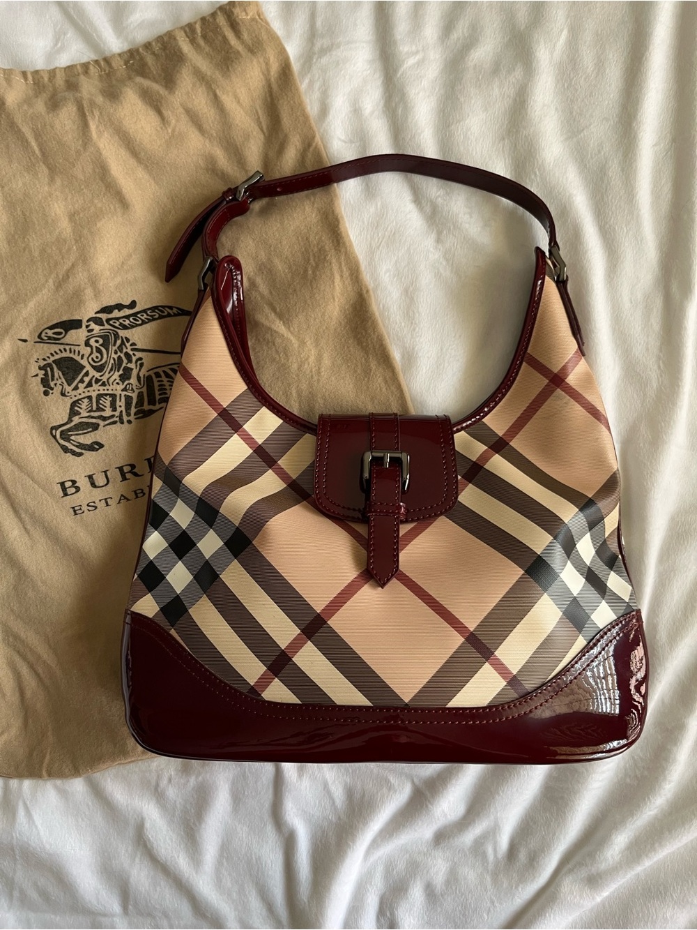 Burberry Nova Check Brook Hobo Bag